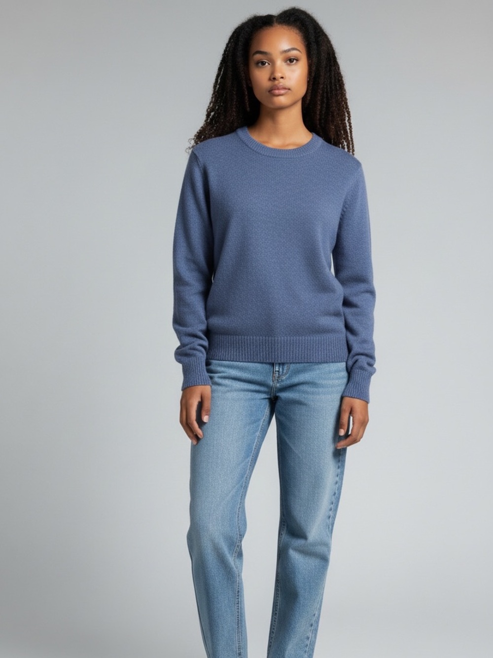 Christian Lacroix Blue Crewneck Sweater, 100% Merino Wool